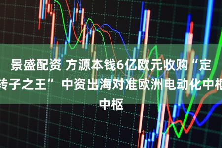 景盛配资 方源本钱6亿欧元收购“定转子之王” 中资出海对准欧洲电动化中枢