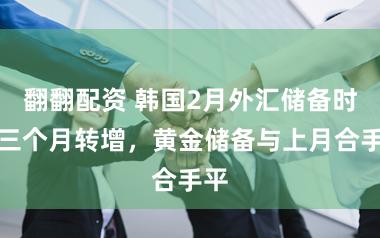 翻翻配资 韩国2月外汇储备时隔三个月转增，黄金储备与上月合手平