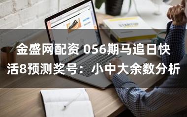 金盛网配资 056期马追日快活8预测奖号：小中大余数分析
