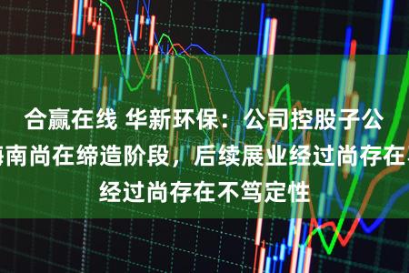 合赢在线 华新环保：公司控股子公司慧镕海南尚在缔造阶段，后续展业经过尚存在不笃定性