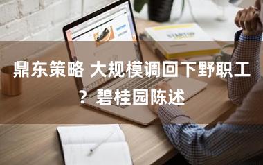 鼎东策略 大规模调回下野职工？碧桂园陈述