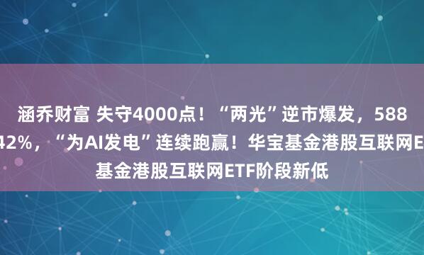 涵乔财富 失守4000点！“两光”逆市爆发，588330摸高3.42%，“为AI发电”连续跑赢！华宝基金港股互联网ETF阶段新低