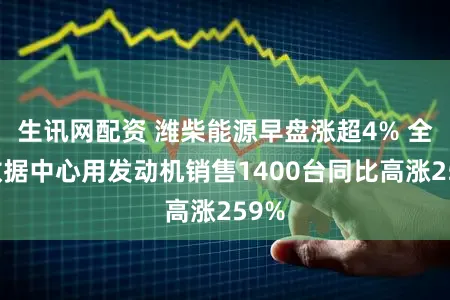 生讯网配资 潍柴能源早盘涨超4% 全年数据中心用发动机销售1400台同比高涨259%